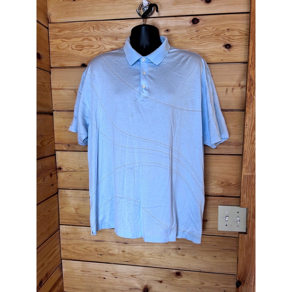 Vintage‎ Nike Tiger Woods Polo Shirt Mens Extra Large Light Blue Cotton Golf Top